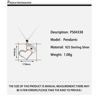Vente en gros de bijoux tendances Pendentif en forme de cœur en argent sterling 925 avec chaîne câblée Collier pour femmes Cadeau personnalisé