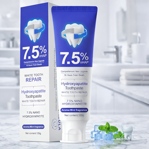 Dentifrice sans fluorure avec 7,5 % d'hydroxyapatite nano, réparation de l'émail, blanchiment, soin des dents sensibles, menthe, 120 g - Product Image 1