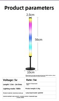 Lumière ambiante RGB pour ordinateur de bureau, lumière rythmique activée par le son pour jeux sur ordinateur, veilleuse de chevet pour chambre à coucher
