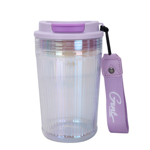 Joli cadeau 500Ml haute qualité personnalisé Portable en gros haute tasse à café en verre borosilicaté avec couvercle - Product Image 2