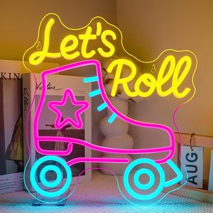 Let's Roll Letreros Neon LED indoor hanging ambient light shop <b>sign</b> wall decoration light entrance indicator light luminous <b>sign</b> - Product Image 1
