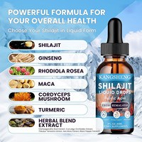 1000mg de Résine de Shilajit Liquide Pur de l'Himalaya en Gouttes, Complément Alimentaire de Qualité Alimentaire OEM, Soutien Énergétique, Immunitaire et Cérébral