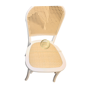 Chaise de salle à manger en rotin avec dossier en <span class=keywords><strong>bois</strong></span> de canne, dossier en rotin blanc courbé pour hôtels et événements - Product Image 3
