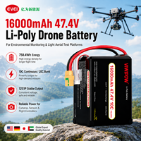 Pin LiPo dung lượng cao 12S 47.4V 16000mAh 10C dành cho máy bay không người lái phun thuốc trừ sâu nông nghiệp, có đầu nối tùy chỉnh
