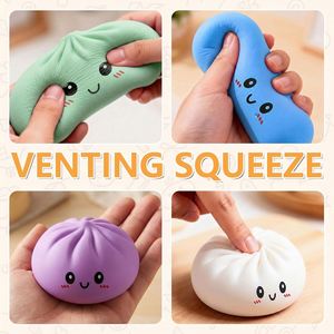 Custom Steamed Bun Squishy Toy with Steamer Anti-Stress Squeeze Dumpling Soft TPR <b>Fidget</b> Toy for Kids Adult Relief - Product Image 4