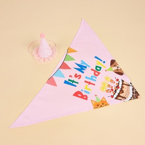 Ensemble Chapeau et Bandana Personnalisés en Polyester Imprimé Chien Mignon pour Anniversaire – Accessoires de Déguisement pour Animaux de Compagnie - Product Image 2