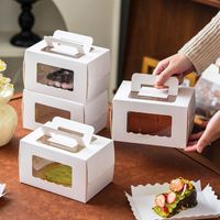 Boîte à gâteau roulé suisse biodégradable personnalisée de 6 pouces, emballage imprimé offset pour la vente à emporter