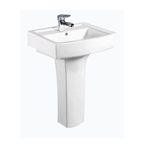Lavabo sur pied en céramique Ouni, à trou unique, 560x460mm - Product Image 3
