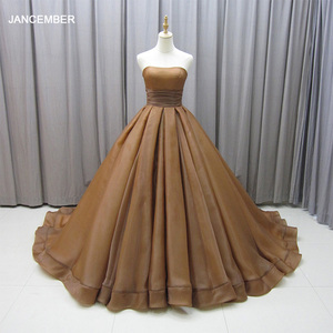Robe de soirée longue en satin à épaules dénudées, robe de bal, robe de mariée, robe de fiançailles MZ0006 - Product Image 1