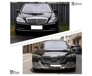 Nouveau kit carrosserie parfait Classe S W221 2006-2014, mise à niveau vers W223 2021+ : Pare-chocs Maybach avec <span class=keywords><strong>crochet</strong></span> de remorquage et clips, pièces de calandre, lampes - Product Image 3
