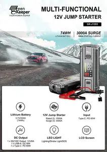 Factory Direct Sale Peak 3000A Car Jump Starter Kit With Flashlight Emergency Tool Car Battery Jump Starter Pack