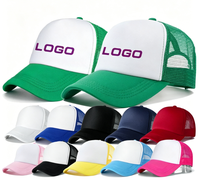 Gorras de malla publicitarias personalizadas con logo para voluntarios, gorra de camionero en blanco con bordado 3D
