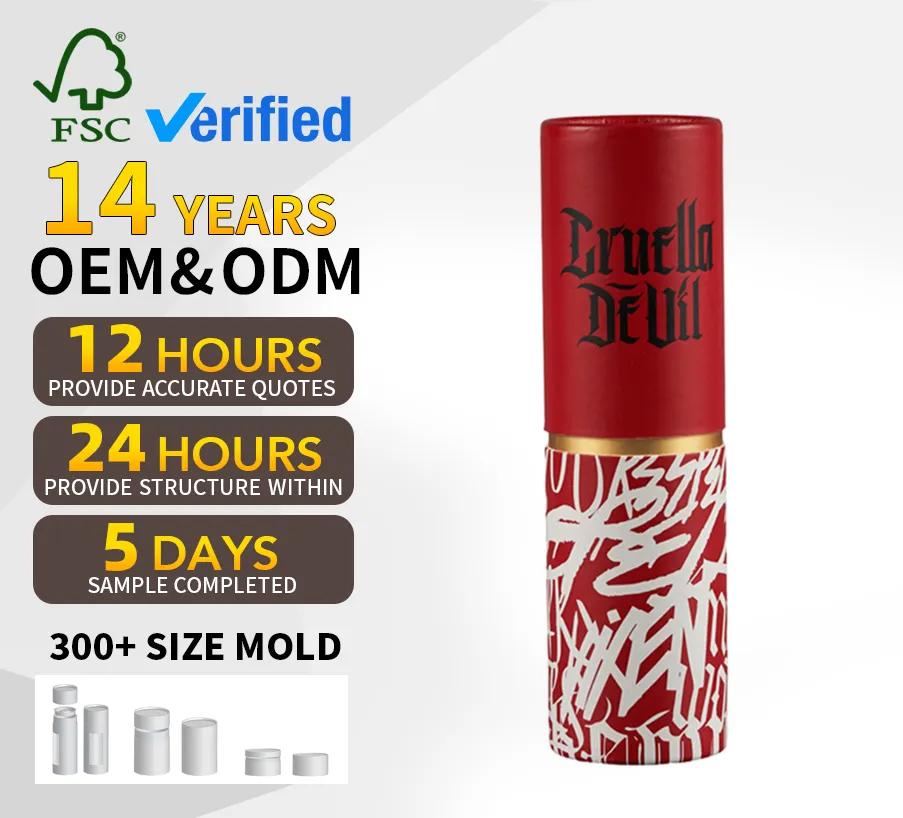 Déodorant personnalisé essentiel luxe vide tubes en papier brillant recyclable baume à lèvres rouge à lèvres tubes en papier torsadé