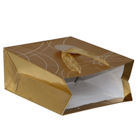 Exquis De Luxe Papier D'aluminium Emballage Personnalisé Holographique Paillettes Cadeau Sacs Or Cadeau Sac De Fête