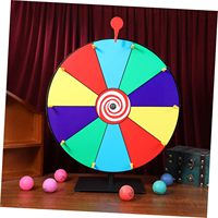 30 cm Roue de la Fortune et Plateau Tournant de Jeu, Machine de Loterie à Effaçage à Sec pour Tirage de Prix, en Métal et PVC, Légère et Portable, pour Événements
