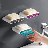Boîte à savon en plastique drainable murale sans perçage, brevetée, pour le rangement du savon pour les mains et du savon de bain dans la salle de bain