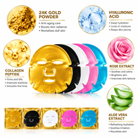 Masque facial en cristal de collagène noir, masque anti-âge raffermissant et liftant, étiquette privée, logo personnalisé OEM, hydratant et nourrissant