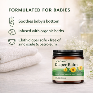 Bálsamo Orgánico para Pañales (4 oz) |   Crema Herbal para la Dermatitis del Pañal para Bebés |   Pañal de Tela Seguro, Libre de Petróleo - Product Image 2