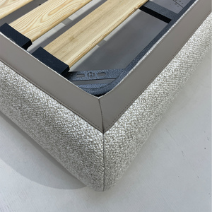 Ý thiết kế tối giản nhà bông và vải lanh biệt thự lớn phẳng đôi Màn hình rộng giường gỗ rắn giường mềm - Product Image 5