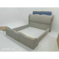 Nouveau cadre de lit double en cuir de luxe minimaliste moderne italien pour chambre principale et lit de mariage