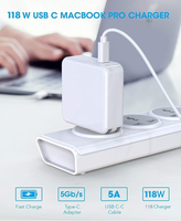Adaptor Pengisi Daya Tipe-C PD 61W untuk Smartphone MacBook Dell HP ASUS Surface AU Plug