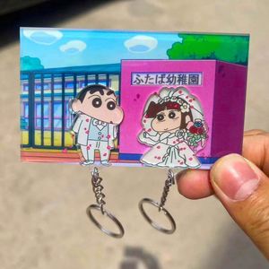 พวงกุญแจอะคริลิคพลาสติกลายการ์ตูนคู่รัก ของตกแต่งบ้าน ของขวัญ - Product Image 3
