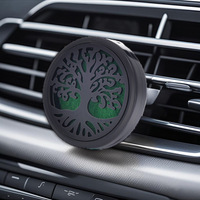 Diffuseur de voiture moderne noir CREST à clipser sur grille d'aération, en plastique détachable, motif arbre, désodorisant parfumé aux huiles essentielles, garantie 1 an