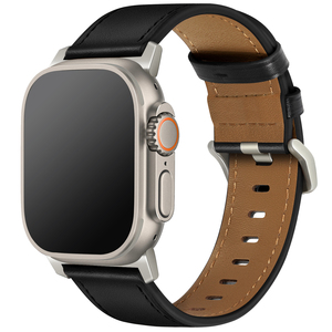 Bracelet de montre en cuir véritable habillé Vintage anti-transpiration pour <span class=keywords><strong>Apple</strong></span> I <span class=keywords><strong>Watch</strong></span> Band 49mm/<span class=keywords><strong>45mm</strong></span>/44mm/42mm/41mm bracelets en cuir pour montres - Product Image 2