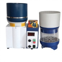 Machine de polissage de bijoux 3-en-1 écologique pour bureau, or et argent, petite, à usinage sec/humide, moteur centrifuge magnétique 0,75 kW
