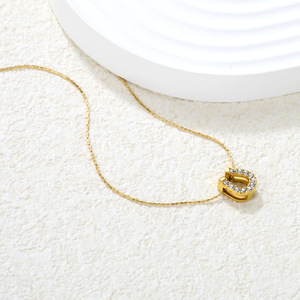 Collar de Clavícula con Diamantes en Forma de U, Estilo Europeo, Joyería de Moda para Mujer, Uso Diario, Colgante con Corte de Corazón en Oro y Plata - Product Image 3