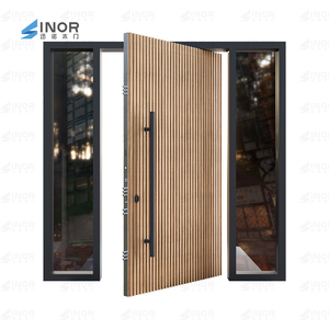 ขนาดมาตรฐาน2000*2400*200ประตูทางเข้าไม้โอ๊คสมัยใหม่ - Product Image 1