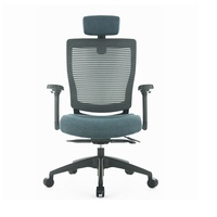 Fauteuil moderne bleu capitonné en PU pour salon, avec support en maille et garantie de 36 mois – Vente en gros