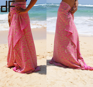 OEM Custom Sommer Blumen druck Hawaiian Sarong Traditionelle muslimische Accessoires Long Beach Wrap Hijab Made Polyester Bali Style - Product Image 1