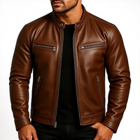 Veste en cuir PU coupe slim épaissie coupe-vent style motard transfrontalier pour homme, style européen et américain, collection printemps