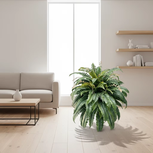 Grande plante artificielle de fougère avec frondes et lianes réalistes pour la décoration murale de la maison et du bureau - Product Image 3