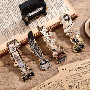 Imoda 1 Stuk Vintage Inktfles Metalen Bladwijzer Unieke Film & Boekontwerp Pagina Houder Perfect Cadeau Voor Boekenliefhebbers - Product Image 5