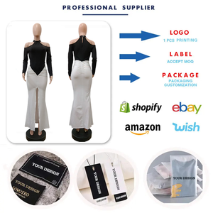 Y6073 Abiti Estivi Trendy da <span class=keywords><strong>Donna</strong></span>, Eleganti e Sexy, Vestito Lungo da Festa con Collo all'Americana, Colori a Contrasto e Arricciature - Product Image 3