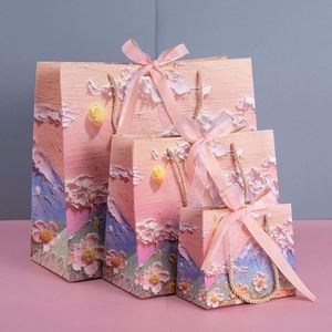 Bolsas de Regalo de Papel con Asas, Elegantes, con Diseño Floral Moderno, Impresión Offset con Logotipo Personalizado, con Flores 3D, para el Día de la Madre - Product Image 5