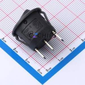 HX KCD1-105-3P Rocker Switch Through hole Component (THT) Switch Without Solder Tab Black 6A - Product Image 2