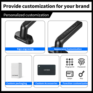 قفل باب ذكي من سبائك الزنك، دخول بدون مفتاح، بصمة الإصبع، كلمة مرور، بطاقة، مفتاح، قفل تلقائي، تصميم مضاد للتطفل لأمان المنزل والمكتب - Product Image 3