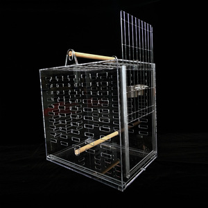 Nhà máy tùy chỉnh lớn rõ ràng minh bạch cho <span class=keywords><strong>plexiglass</strong></span> Acrylic Pet Chim Vẹt chăn nuôi lồng hộp hiện đại vuông Acrylic lồng chim - Product Image 3