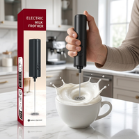 Mousseur à lait automatique portable en acier inoxydable avec double fouet, mélangeur de boissons électriques en plastique pour café et thé