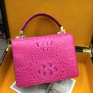 Bolso Bandolera de Moda para Mujer – Lujoso Bolso de Mano de Cuero 100% Piel de Cocodrilo, Elegante Bolso con Asa Superior Rosa - Product Image 2