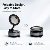 Soporte Magnético Metálico de Lujo para Teléfono, Brazo Plegable, Altura Ajustable, Base de Succión Estable, Rotación de 360°, para Autos de Negocios, Compatible con MagSafe