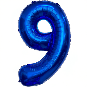 Globo de Fiesta con Número 9 Azul Oscuro de 1 Metro, Metálico, para Decoración de Cumpleaños - Product Image 1