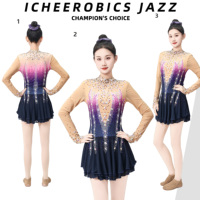 Justaucorps de gymnastique OEM filles/enfants-vêtements de compétition rythmique uniformes violets/noirs/roses pour les gymnastes sportifs