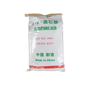 Uso duraturo 99.5 ingredienti acido tartarico regolatori di acidità fornitura di fabbrica polvere bianca 25kg
