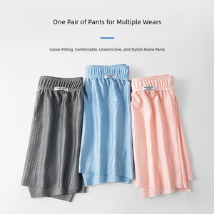 Offerta Estiva: Pantaloncini Aloha in Seta Ghiacciata per <span class=keywords><strong>Uomo</strong></span>, Traspiranti e Senza Cuciture, Taglie Grandi, Pantaloni da Notte e Relax - Product Image 5