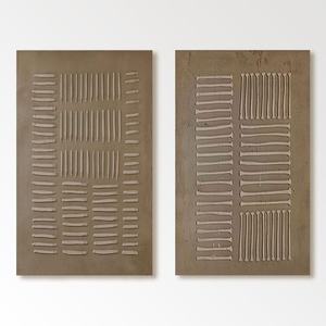 Peinture texturée Wabi-Sabi peinte à la main sur toile, décoration murale pour villa de luxe, décoration intérieure minimaliste - Product Image 2