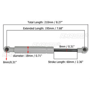 2 unidades de barras de gas de 195 mm y 8 mm, 200-380N, amortiguadores de elevación para capó de coche, cama de RV, ventana, autobús y caravanas - Product Image 6